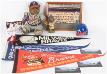 1950s-2000s Milwaukee Braves Pennants, Player Photos, Bobblehead & more (Lot of 23)