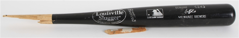 1999-2001 Geoff Jenkins Milwaukee Brewers Louisville Slugger Professional Model Game Used Bat Fragment (MEARS LOA)