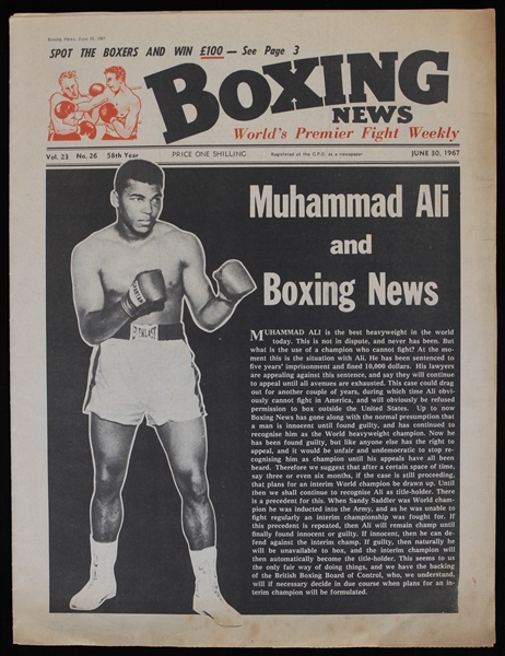 Lot Detail - 1967 Muhammad Ali World Heavyweight Champion Boxing News ...