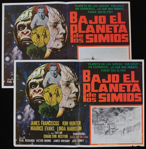 1970 Planet of the Apes Bajo El Planeta De Los Simios 15" x 22" Spanish Language Movie Posters - Lot of 2 