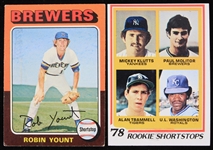 1975 Robin Yount Milwaukee Brewers Topps #223 Card w/ 1978 Rookie Shortstops 