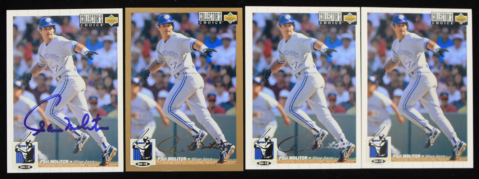 1994 Paul Molitor Toronto Blue Jays Autographed Upper Deck Trading Card #208 (Lot of 4) (JSA)