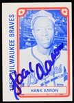1980 Hank Aaron Milwaukee Braves Autographed TCMA Trading Card (JSA)