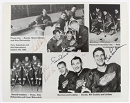 1946-1971 Detroit Red Wings Autographed 8x10 Photo Featuring Gordie Howe Alex Delvecchio Bill Gadsby Sid Abel and Ted Lindsay (JSA)
