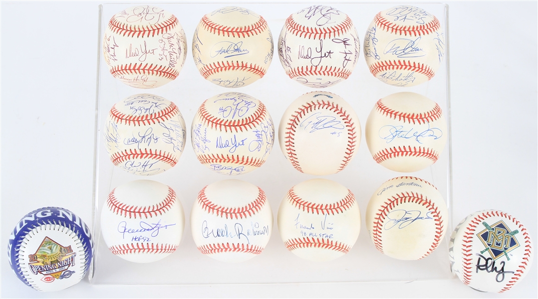 1990s-2000s Signed Baseball Collection - Lot of 14 w/ Rollie Fingers, Brooks Robinson, Geoff Jenkins & More 