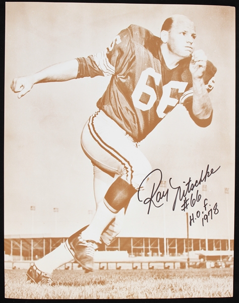 1970s Ray Nitschke Green Bay Packers Signed 11" x 14" Cardstock Photo (JSA)