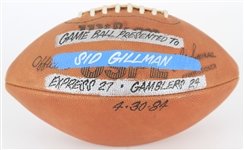 1984 Sid Gillman Los Angeles Express OUSFL Simmons Game Used Presentation Football (MEARS LOA/Gillman Letter)