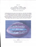 1984 Sid Gillman Los Angeles Express OUSFL Simmons Game Used Presentation Football (MEARS LOA/Gillman Letter)