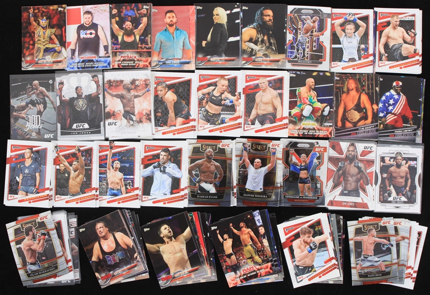 2010s-20s Wrestling & UFC Trading Card Collection - Lot of 250+ w/ Conor McGregor, Brock Lesnar, Jerry The King Lawler & More