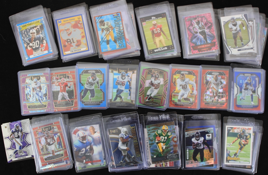 1990s-2020s Football & Basketball Trading Card Collection - Lot of 900+ w/ Aaron Donald, JJ Watt, Lawrence Taylor, Randy Moss & More