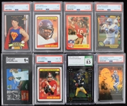 1950s-2020s Slabbed Football Trading Card Collection - Lot of 15 w/ Joe Montana, Walter Payton, Brett Favre, Barry Sanders & More 