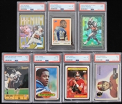 1950's-2020's Slabbed Football Trading Card Collection - Lot of 15 w/ Joe Montana, Walter Payton, Brett Favre, Barry Sanders & More 