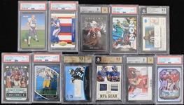 1992-2021 Slabbed Football Trading Card Collection - Lot of 12 w/ Lamar Jackson, Justin Herbert, Dalvin Cook & More