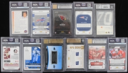 1992-2021 Slabbed Football Trading Card Collection - Lot of 12 w/ Lamar Jackson, Justin Herbert, Dalvin Cook & More