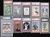 1950-2004 Slabbed Baseball Trading Card Collection - Lot of 20 w/ Nolan Ryan, Roger Clemens, Mark McGwire, Rickey Henderson & More 