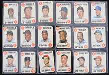 1968 Topps Baseball Game Player Cards - Complete Set of 33 w/ Mickey Mantle, Hank Aaron, Willie Mays, Roberto Clemente & More