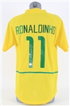 2021 Ronaldinho Brazil National Soccer Team Signed Jersey (Beckett) 