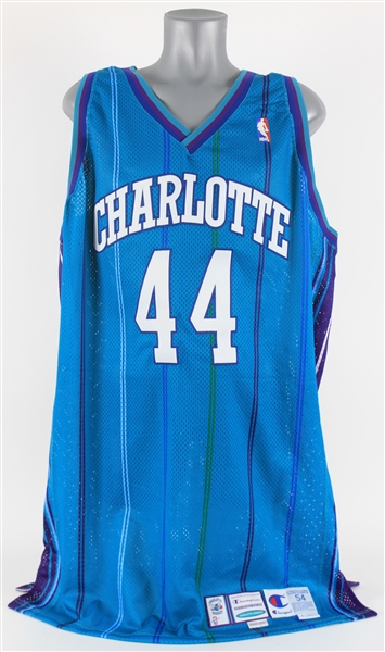 2000-01 Derrick Coleman Charlotte Hornets Game Worn Road Jersey (MEARS A5)