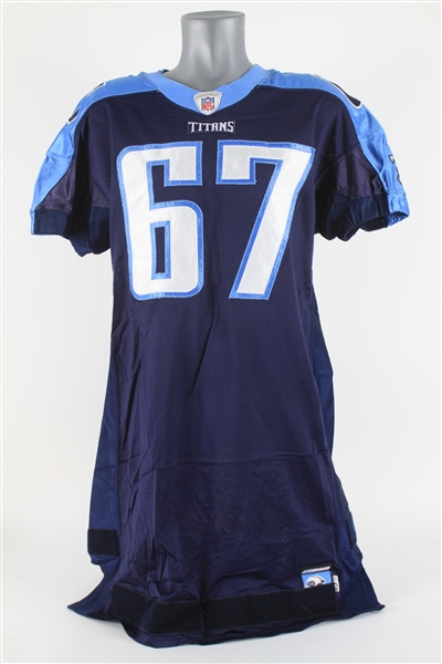 2001 Tennessee Titans McConnell #67 Preseason Home Jersey (MEARS LOA)