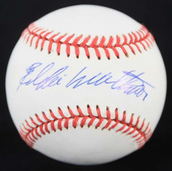 1991-93 Eddie Mathews Milwaukee Braves Signed ONL White Baseball (JSA)