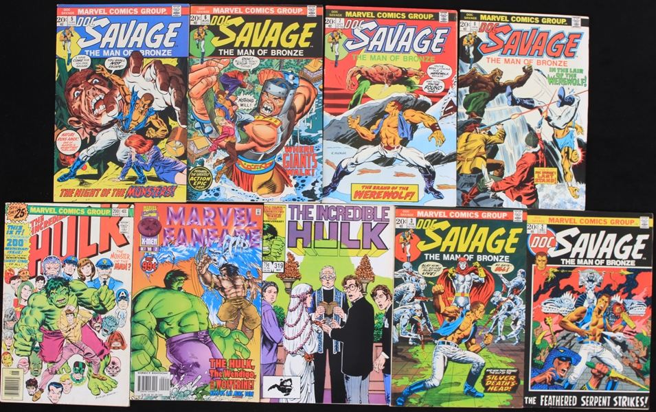 1970s-90s Incredible Hulk Doc Savage Marvel Comic Book Collection - Lot of 21