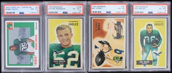 1955-2005 Bill Wade Los Angeles Rams Dick Bielski and Wayne Robinson Philadelphia Eagles and Bubba Smith Michigan State Graded Trading Cards (PSA Slabbed) (Lot of 4)