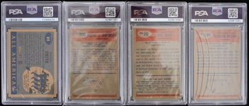 1955-2005 Bill Wade Los Angeles Rams Dick Bielski and Wayne Robinson Philadelphia Eagles and Bubba Smith Michigan State Graded Trading Cards (PSA Slabbed) (Lot of 4)