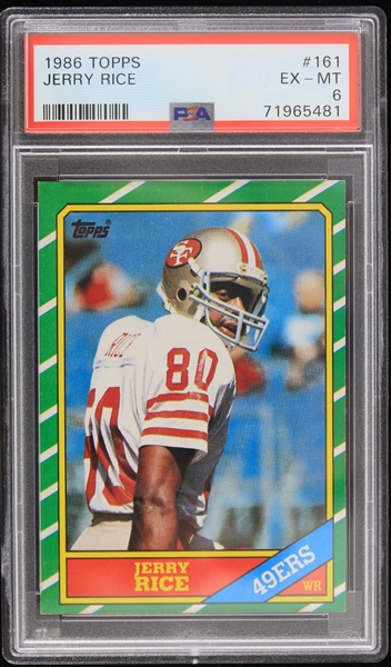 1986 Jerry Rice San Francisco 49ers Trading Card #161 Graded EX-MT 6 (PSA Slabbed)