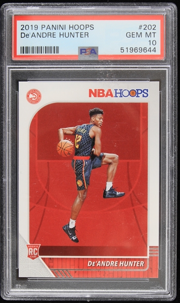 2019 DeAndre Hunter Atlanta Hawks NBA Hoops #202 Trading Card Graded Gem MT 10 (PSA Slabbed)