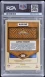 2022 Justin Herbet Los Angeles Chargers Panini Gold Standard Gold Gear Relic Trading Card #GGJHE Graded NM-7 (PSA Slabbed)