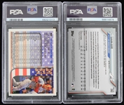 1997-2020 Rusty Greer Texas Rangers and Gavin Lux Los Angeles Dodgers Graded Trading Cards (PSA Slabbed) (Lot of 2)