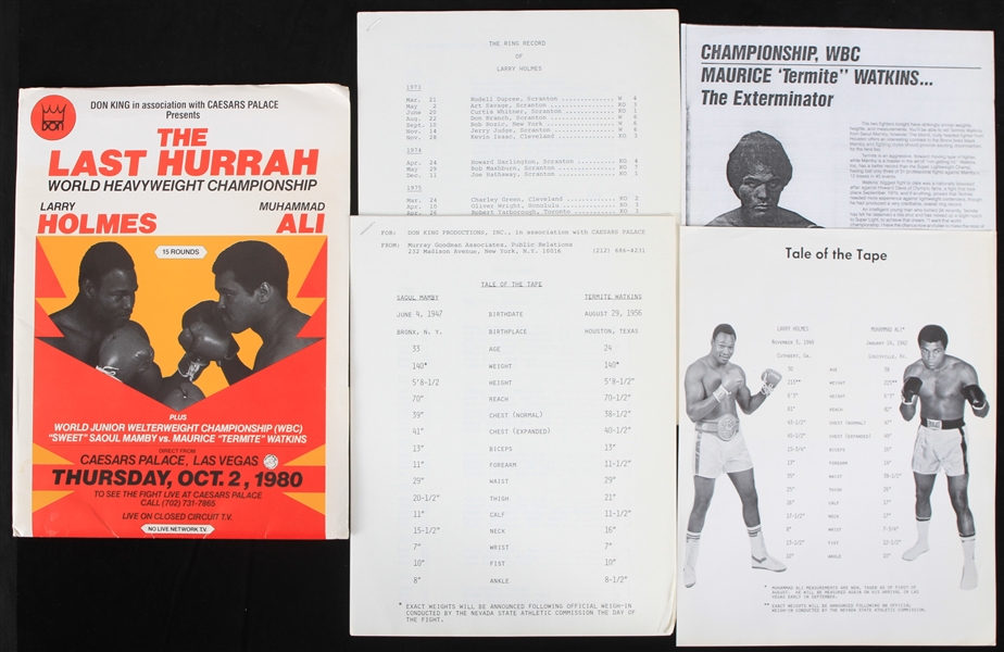 1980 Larry Holmes vs Muhammad Ali "The Last Hurrah" Press Folder