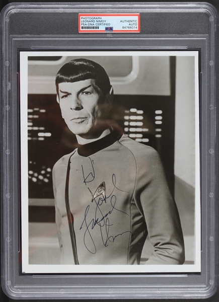 1960s Leonard Nimoy (d.2015) Star Trek (Spock) Autographed 8x10 Black and White Photo (PSA Slabbed)