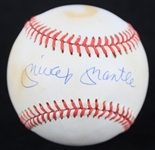 1993 Mickey Mantle New York Yankees Signed OAL Brown Baseball (JSA)