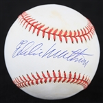 1993 Eddie Mathews Milwaukee Braves Signed ONL White Baseball (JSA)