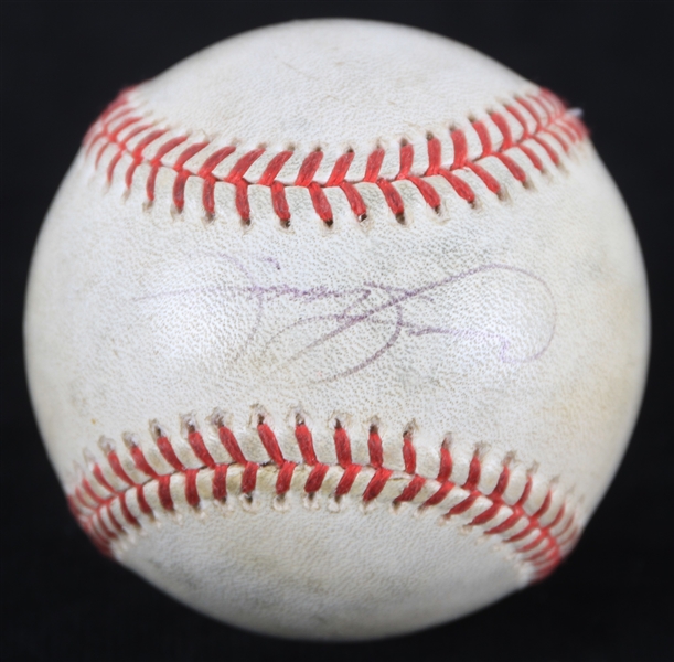2001-04 Sammy Sosa Chicago Cubs Signed OML Selig Miller Park Game Used Baseball (MEARS LOA/JSA)