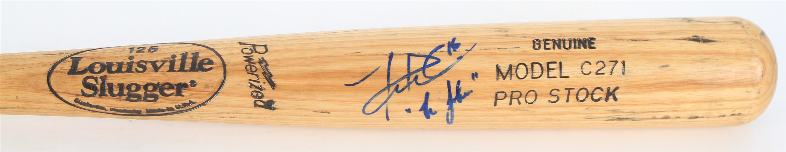 1997-98 Joe Randa Kansas City Royals Signed Louisville Slugger Professional Model Bat (MEARS LOA/JSA) 