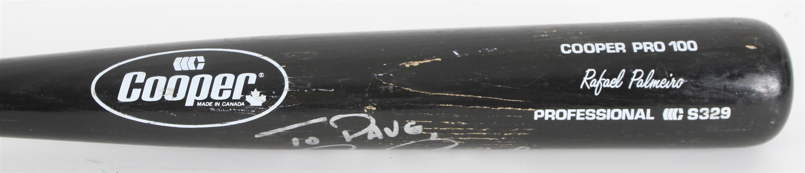 1989-93 Rafael Palmeiro Texas Rangers Signed Cooper Professional Model Game Used Bat (MEARS LOA/JSA)