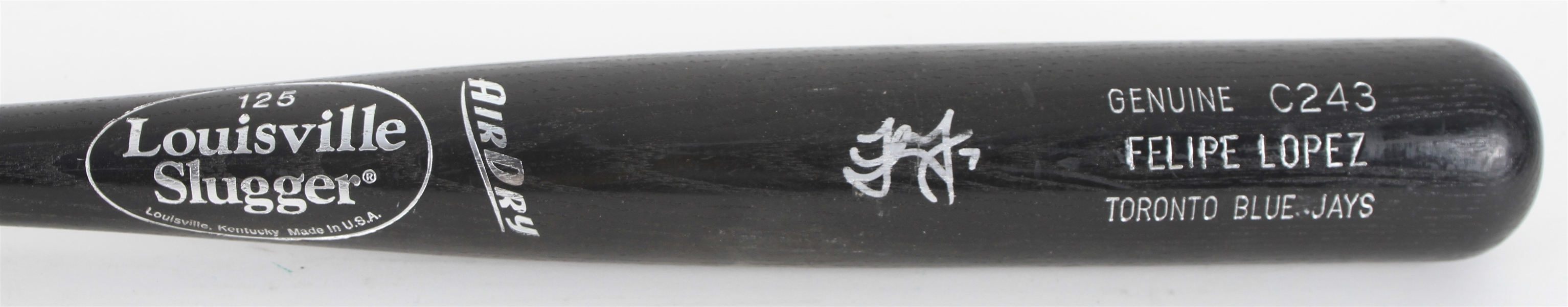 2001-02 Felipe Lopez Toronto Blue Jays Signed Louisville Slugger Professional Model Bat (MEARS LOA/JSA)