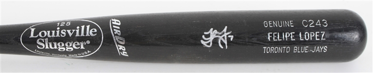 2001-02 Felipe Lopez Toronto Blue Jays Signed Louisville Slugger Professional Model Bat (MEARS LOA/JSA)