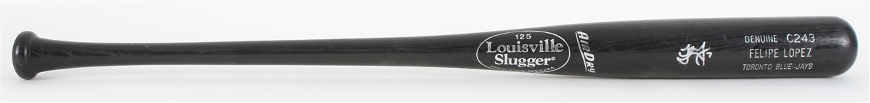2001-02 Felipe Lopez Toronto Blue Jays Signed Louisville Slugger Professional Model Bat (MEARS LOA/JSA)