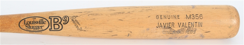 2004-08 Javier Valentin Cincinnati Reds Louisville Slugger Professional Model Game Used Bat (MEARS LOA)