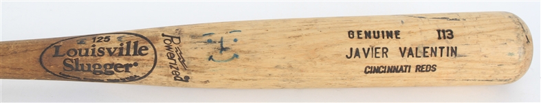 2004-08 Javier Valentin Cincinnati Reds Louisville Slugger Professional Model Game Used Bat (MEARS LOA)