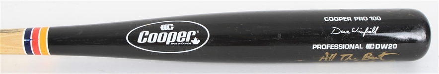 1992 Dave Winfield Toronto Blue Jays Signed Cooper Professional Model Bat (MEARS A5/JSA)