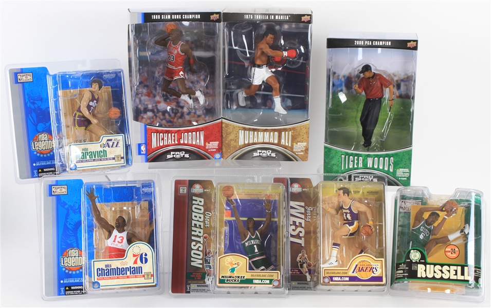 2000s NBA Hardwood Classics, Legends & Upper Deck Figures (Lot of 8)