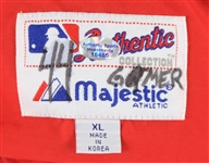 2001-08 Adam Dunn Cincinnati Red Signed Warm Up Jacket (MEARS LOA/JSA)