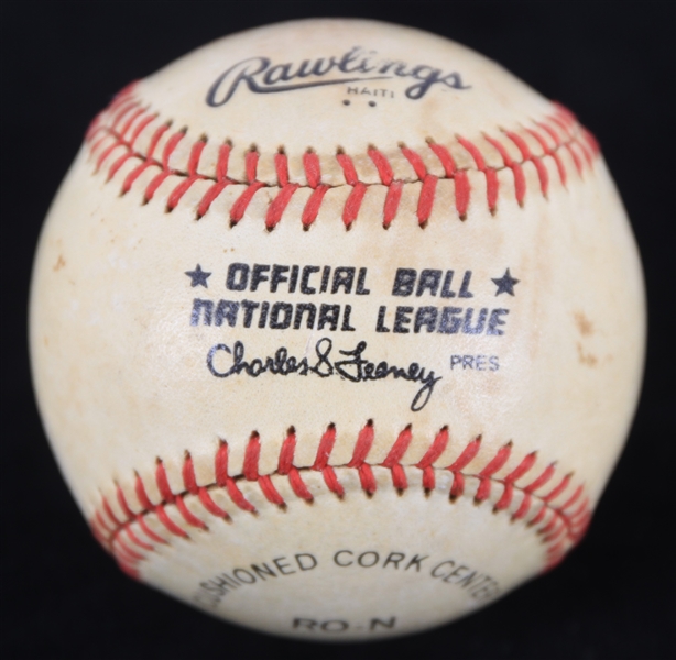 1982 St. Louis Cardinals Busch Stadium Game Used ONL Feeney Baseball (MEARS LOA)