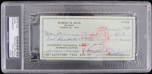 1970 Bobby Hull (d.2023) Chicago Blackhawks Winnipeg Jets Hartford Whalers Signed Check (PSA Slabbed)