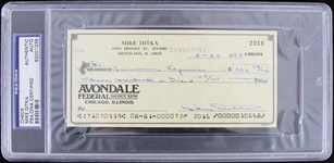 1985 Mike Dikta Chicago Bears Signed Check (PSA Slabbed)