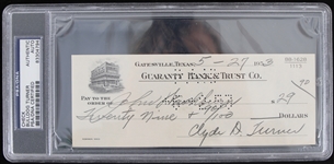 1953 Cylde "Bulldog" Turner (d.1998) Chicago Bears Signed Check (PSA Slabbed)
